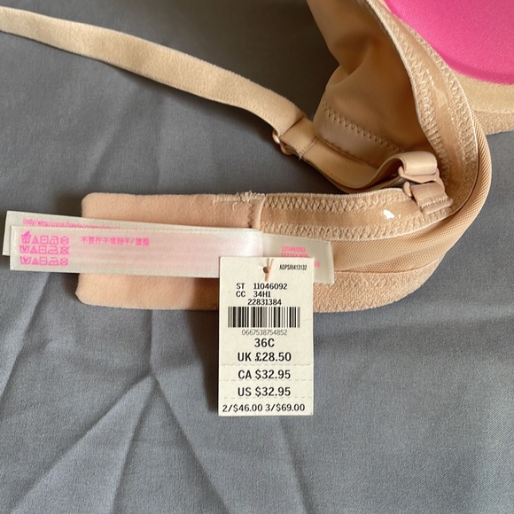 NWT Pink by Victoria’s Secret Where Everywhere Multi-Way Push-Up Cream 36C - Picture 6 of 13